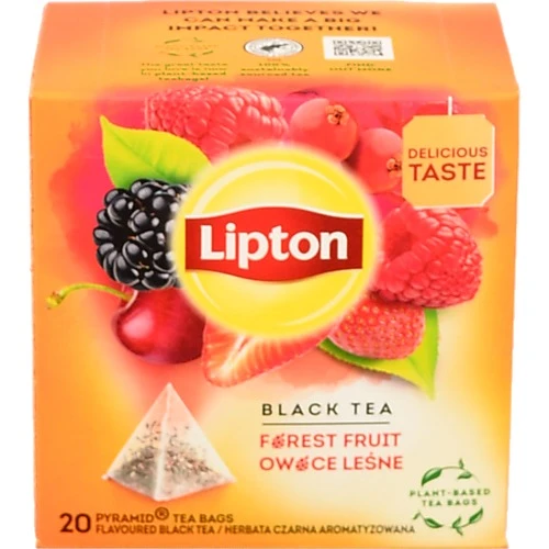 Чай чорний байховий зі шматочками лісових ягід Forest Fruit Lipton к/у 20х1.7г
