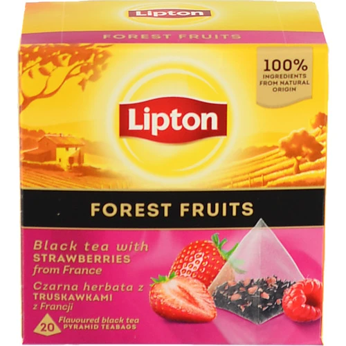 Чай чорний байховий зі шматочками лісових ягід Forest Fruit Lipton к/у 20х1.7г