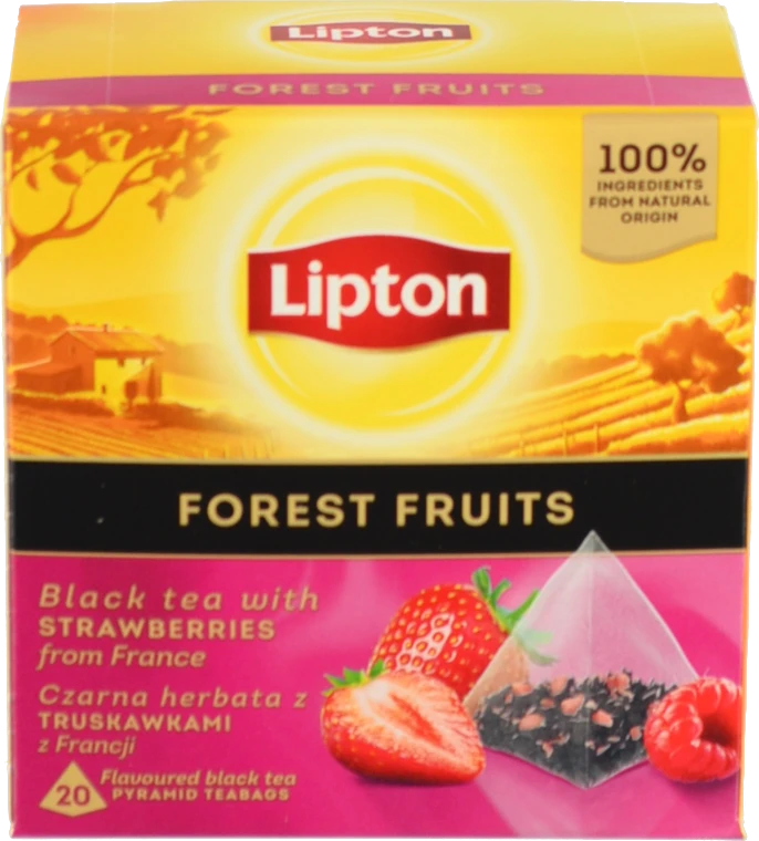 Чай чорний байховий зі шматочками лісових ягід Forest Fruit Lipton к/у 20х1.7г