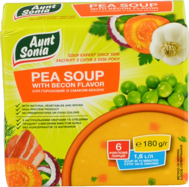 Суп гороховий з беконом Тьотя Соня 180г