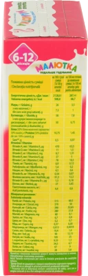 Суміш молочна суха для дітей 6-12міс №2 Малютка к/у 350г