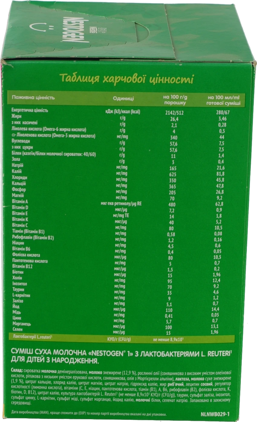 Суміш молочна суха для дітей від 0 до 6міс 1 Nestogen к/у 2х500г