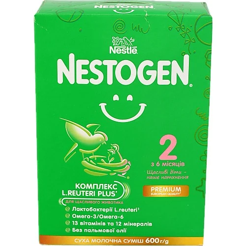 Суміш молочна суха для дітей від 6 до 12міс 2 Nestogen к/у 600г