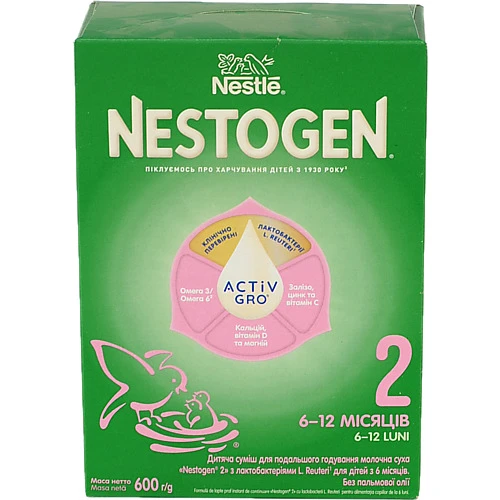 Суміш молочна суха для дітей від 6 до 12міс 2 Nestogen к/у 600г
