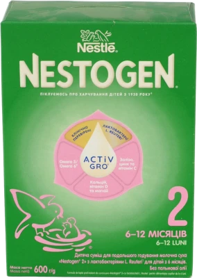 Суміш молочна суха для дітей від 6 до 12міс 2 Nestogen к/у 600г
