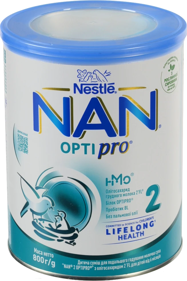 Суміш молочна суха для дітей з 6міс з пребіотиками 2 Optiрro NAN з/б 800г