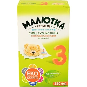 Суміш молочна суха для дітей від 12міс №3 Малютка Premium к/у 350г