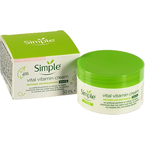 Крем Simple 50мл нiчний вiтамiнний kind to skin