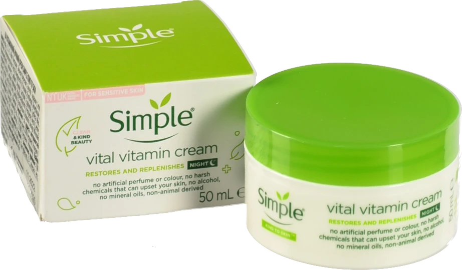 Крем Simple 50мл нiчний вiтамiнний kind to skin