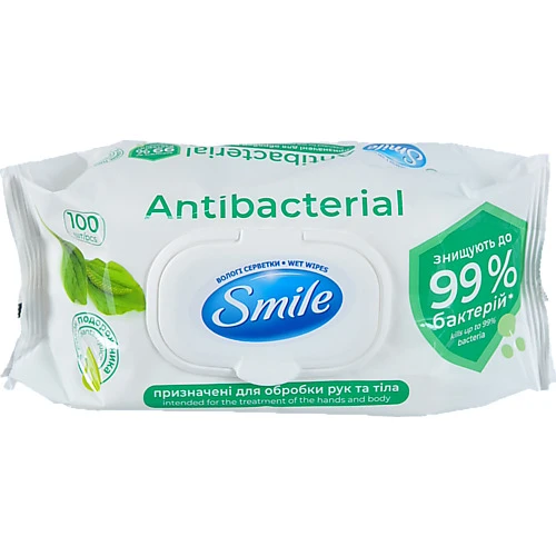 Серветка волога Смайл antibacterial 100шт