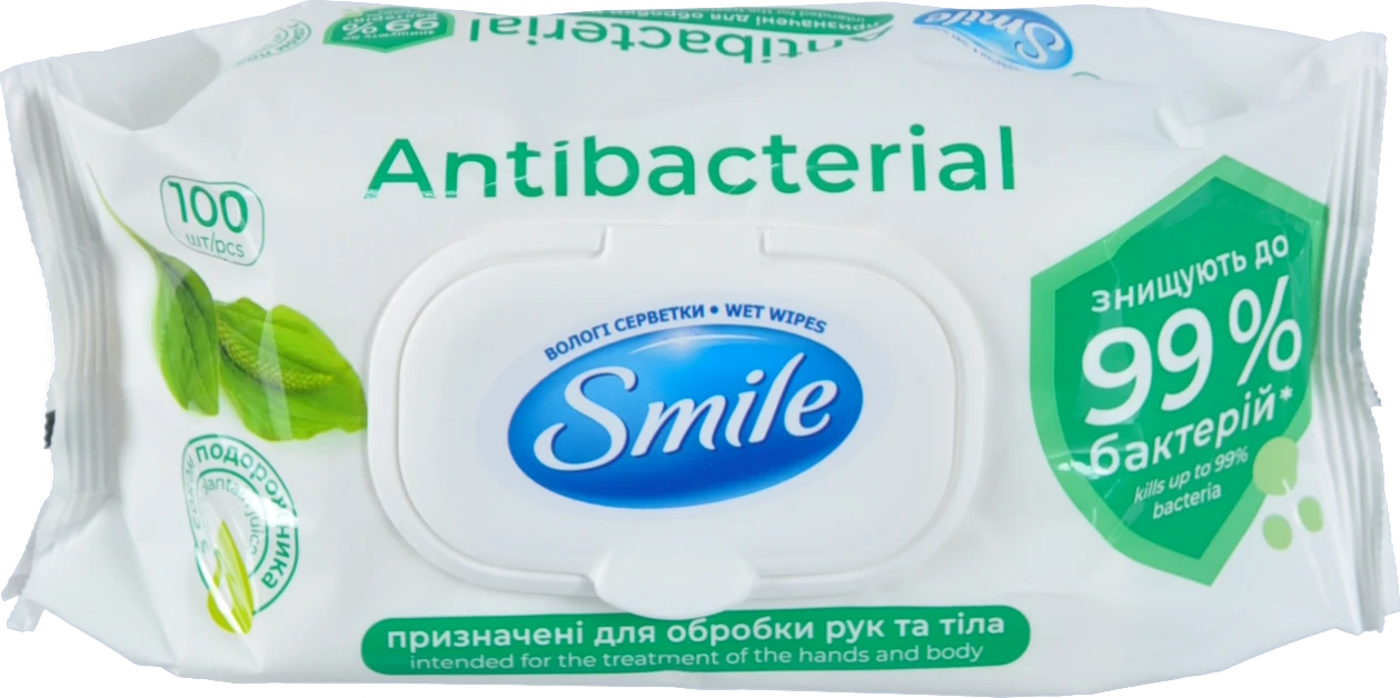 Серветка волога Смайл antibacterial 100шт