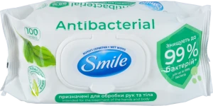 Серветка волога Смайл antibacterial 100шт