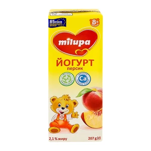 Йогурт Мілупа 207г 2.1% персик