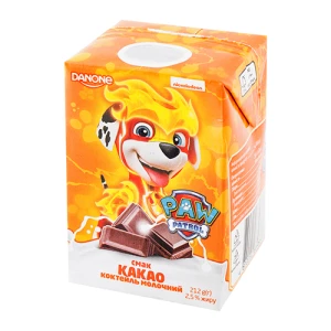 Коктейль молочний 2.5% Какао Paw Patrol Danone т/п 212г