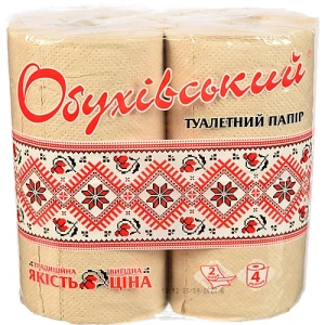 Туалетний папір Обухів 4р.2шаровий сірий