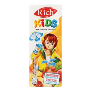 Нектар з м'якоттю пастеризований Персик Kids Rich т/п 200мл