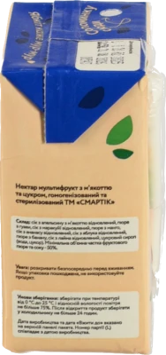 Нектар з м'якоттю та цукром гомогенізований та стерилізований мультифрукт Смартік т/п 200мл