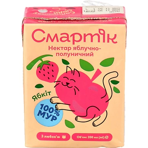 Нектар яблучно-полуничний Смартік т/п 200мл