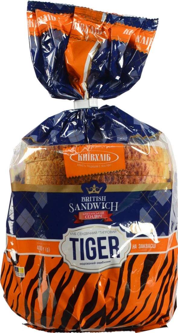 Хліб Київхліб 400г сенгвічний тигровий нарізний