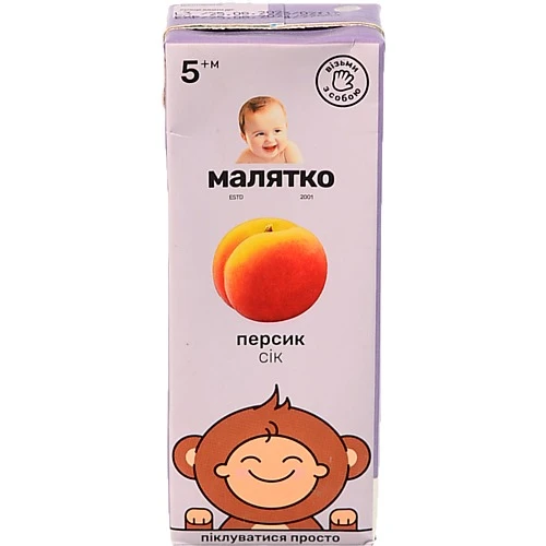 Сік для дітей від 5міс Персик Малятко т/п 200мл