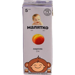 Сік для дітей від 5міс Персик Малятко т/п 200мл