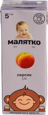 Сік для дітей від 5міс Персик Малятко т/п 200мл