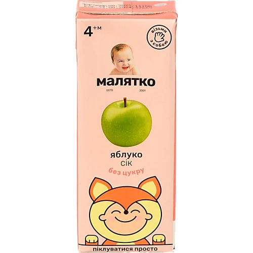Сік для дітей від 4міс Яблуко Малятко т/п 200мл