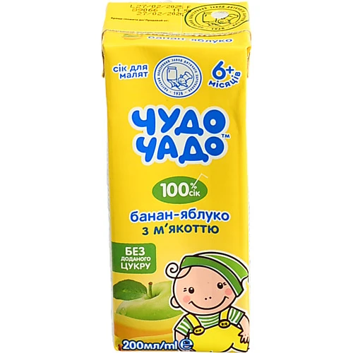 Сік яблучно-банановий Чудо-Чадо 200мл