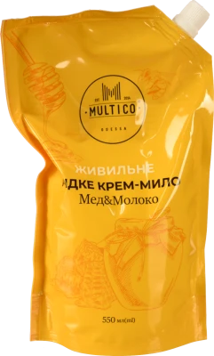 Крем мило рідке Multico Odessa 550мл живильне мед молоко