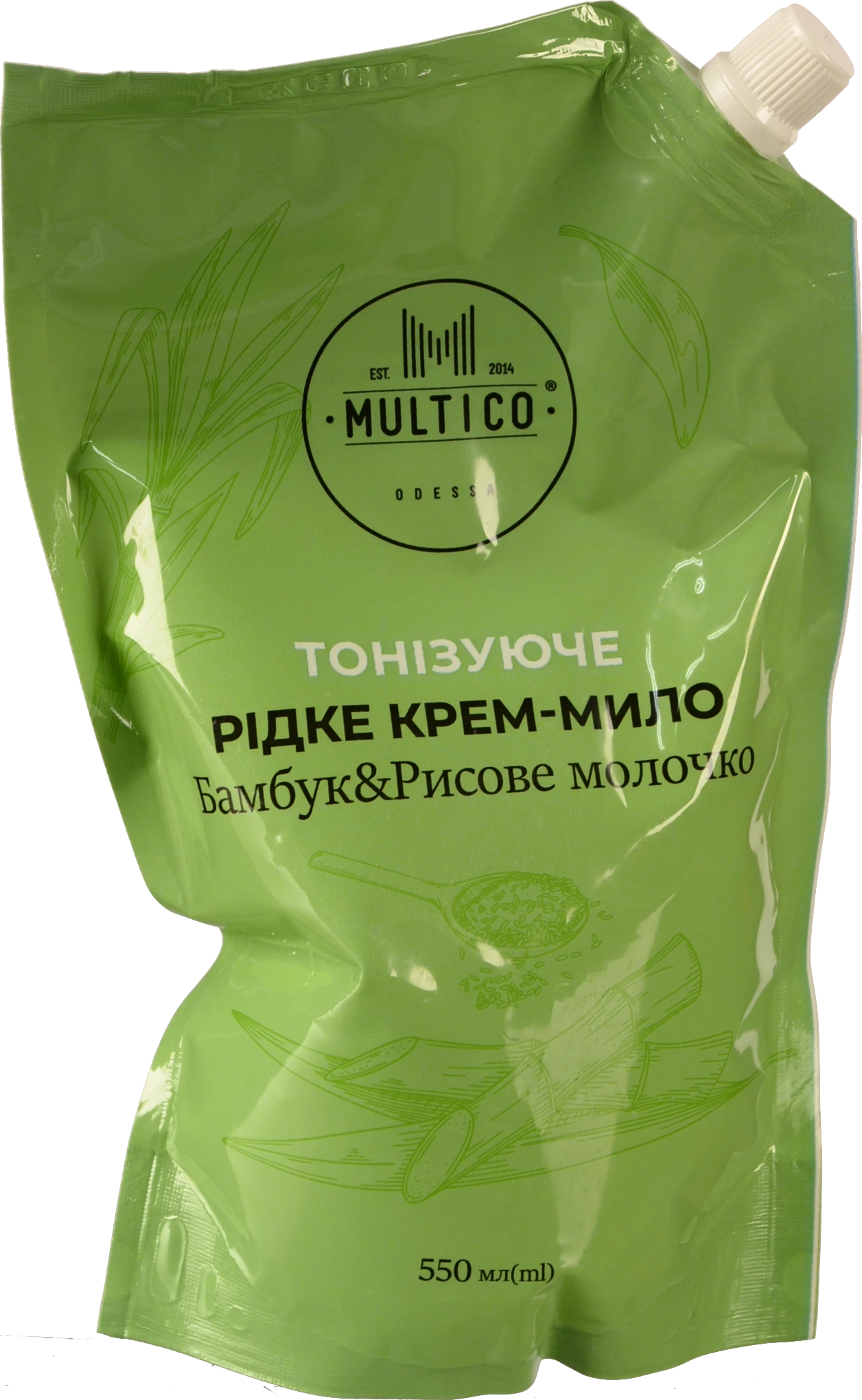 Крем мило рідке Multico Odessa 550мл тонізуюче бамбук рисове молочко