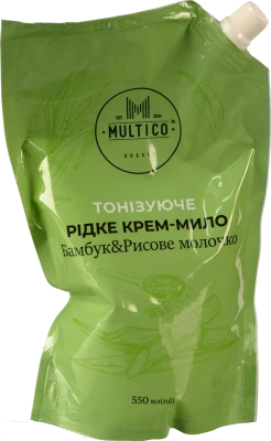 Крем мило рідке Multico Odessa 550мл тонізуюче бамбук рисове молочко