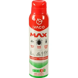 Спрей Вако Макс від комарів, кліщів та мошок з пантенолом Deet 30% 100 мл
