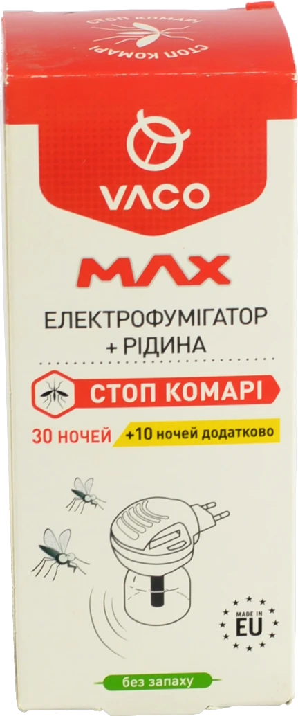 Електрофумігатор Vaco Max з рідиною від комарів 30 мл