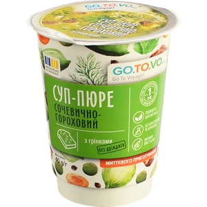 Суп-пюре Go.To.Vo 40г сочевично-гороховий з грінками