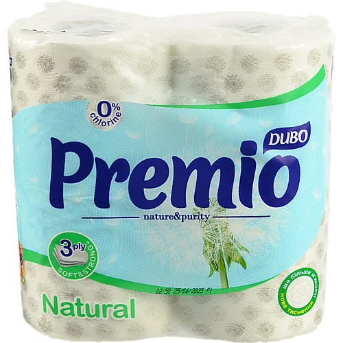 Туалетний папір Диво 4рул 3сл.premio bianco білий