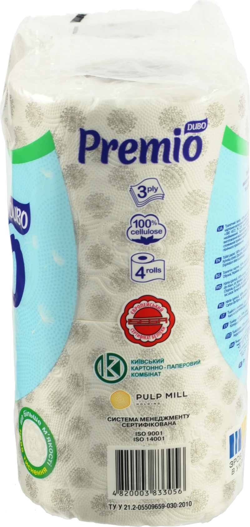 Туалетний папір Диво 4рул 3сл.premio bianco білий