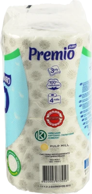Туалетний папір Диво 4рул 3сл.premio bianco білий