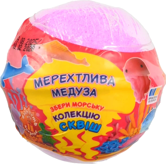 Бомбочка д.ванн Crazy Bombs Kids 120г мерехтлива медуза