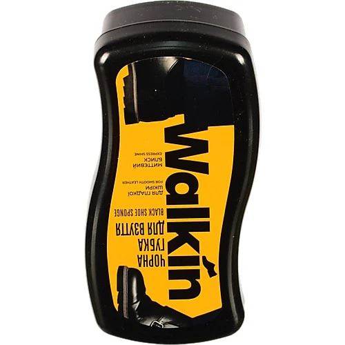 Губка для взуття з гладкої шкіри чорна Walkin 1шт