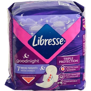 Прокладки Libresse гігієнічні maxi goodnight 7