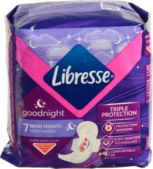 Прокладки Libresse гігієнічні maxi goodnight 7