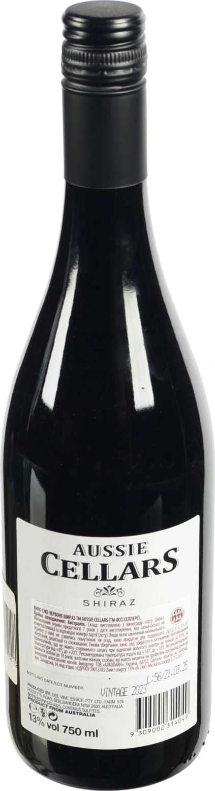 Вино Aussie Cellars 0.75л shiraz сухе червоне
