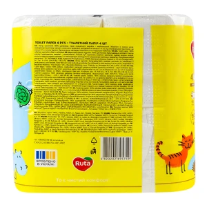 Туалетний папір Ruta Kids 4 рулони 2 шари