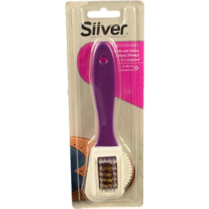 Щітка для замші нубуку та велюру 4-х стороння Silver 1шт