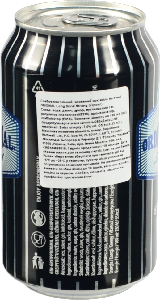 Коктейль ORIGINAL Long Drink 0.33л strong газ з.б