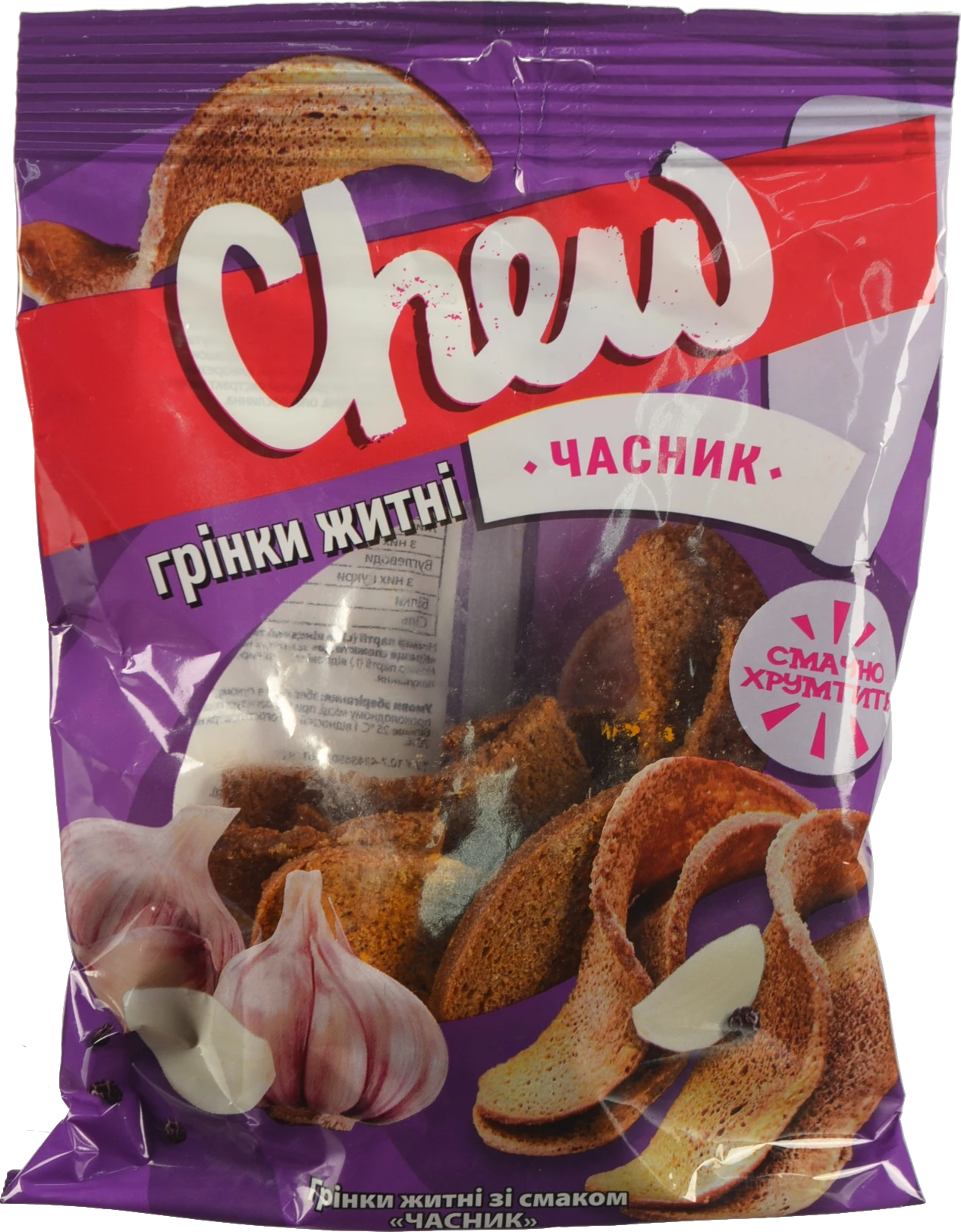 Грінки Chew 80г житні з часником