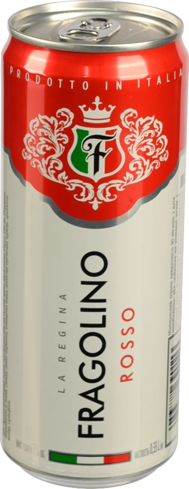 Напій винний 0.33л 7% напівігристий Rosso Fragolino La Regina з/б