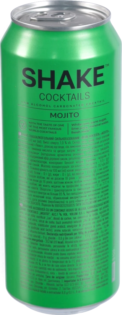 Напій слабоалкогольний 500мл 7% сильногазований Mojito Cocktails Shake з/б