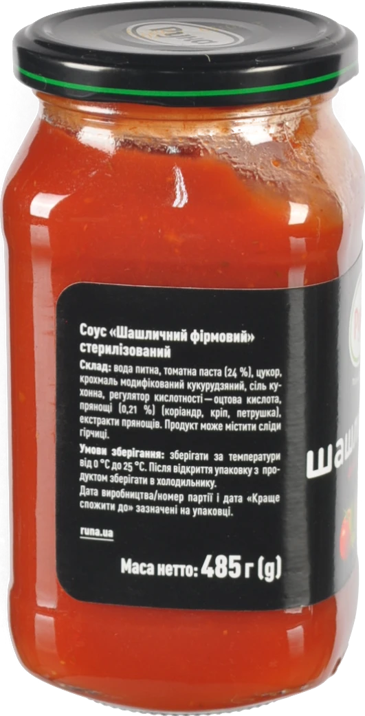 Соус Шашличний фірмовий Руна 485г