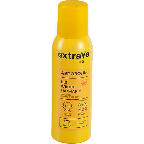 Аерозоль Extravel Kids 100 мл від кліщів та комарів (для дітей)